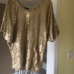 Rachel Zoe gold sequin top